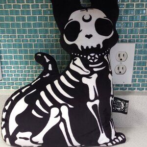 Killstar skeleton cat cushion